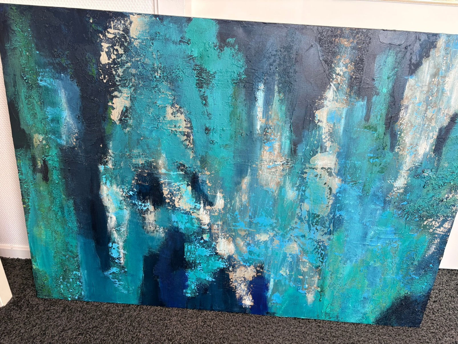 Mooi doek met blauwe tinten, Ophalen, 50 – 75, Zo goed als nieuw, Schilderij