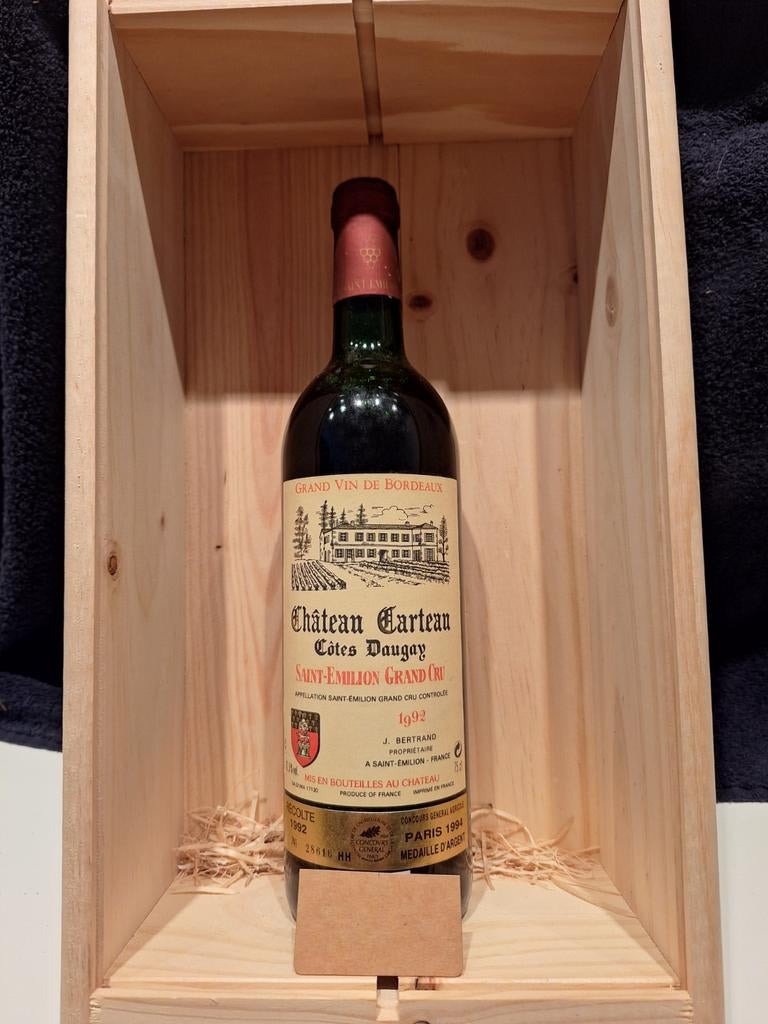 Château Carteau Côtes Daugay Saint-Émilion Grand Cru 1992, Gebruikt, Frankrijk, Ophalen of Verzenden, Rode wijn