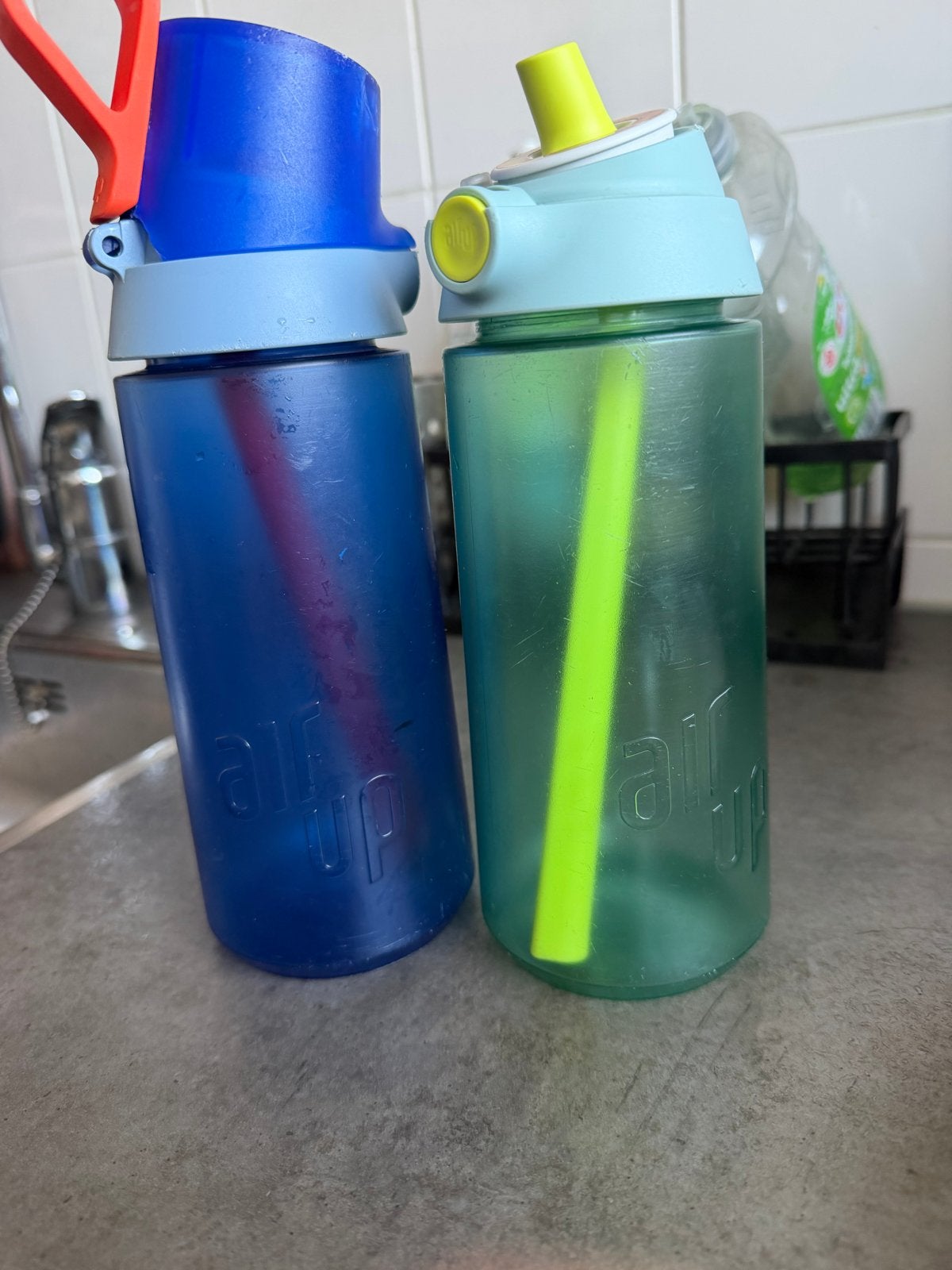 Set van 2 Alf Up drinkflessen met rietje, Ophalen of Verzenden, Gebruikt