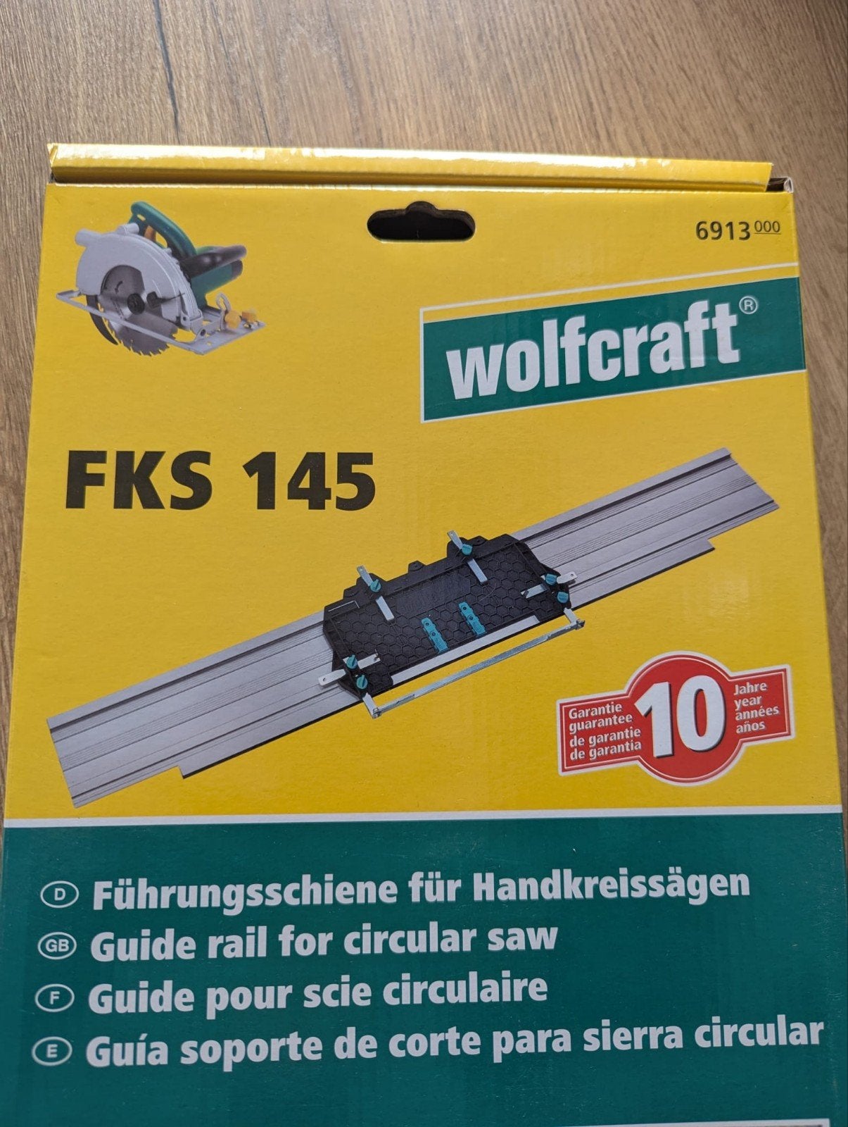 Wolfcraft FKS 145 aluminium geleiderail voor handcirkelzagen, Ophalen, Cirkelzaag, Zo goed als nieuw, 30 tot 70 mm