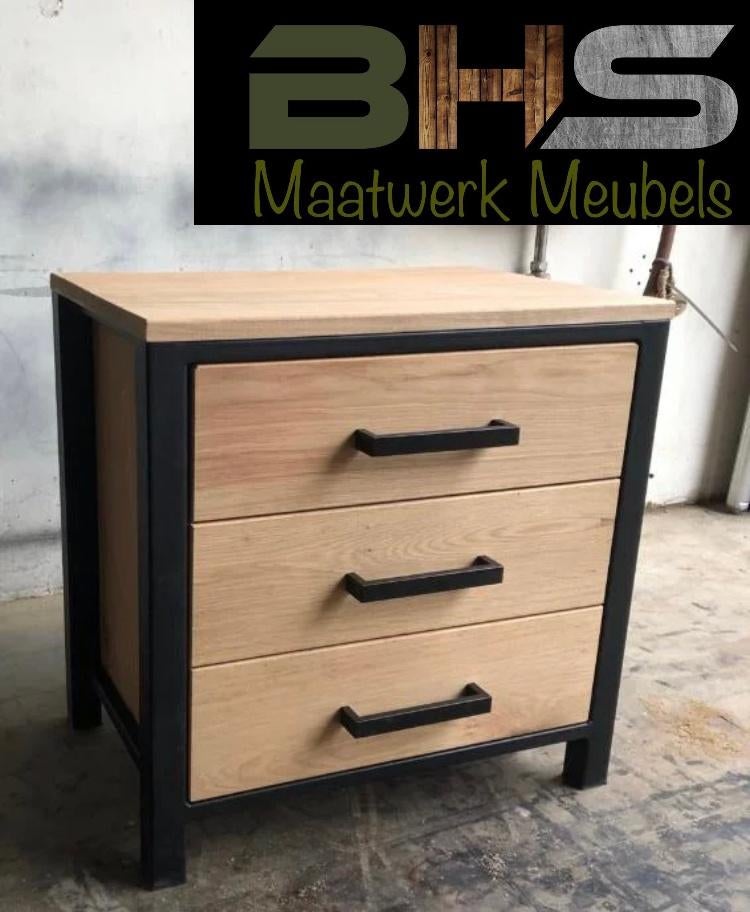 Nachtkastje Laura - volledig op maat leverbaar!, BHS Maatwerk Meubels, Info@bhs-maatwerkmeubels.nl, Nieuw, 45 tot 65 cm