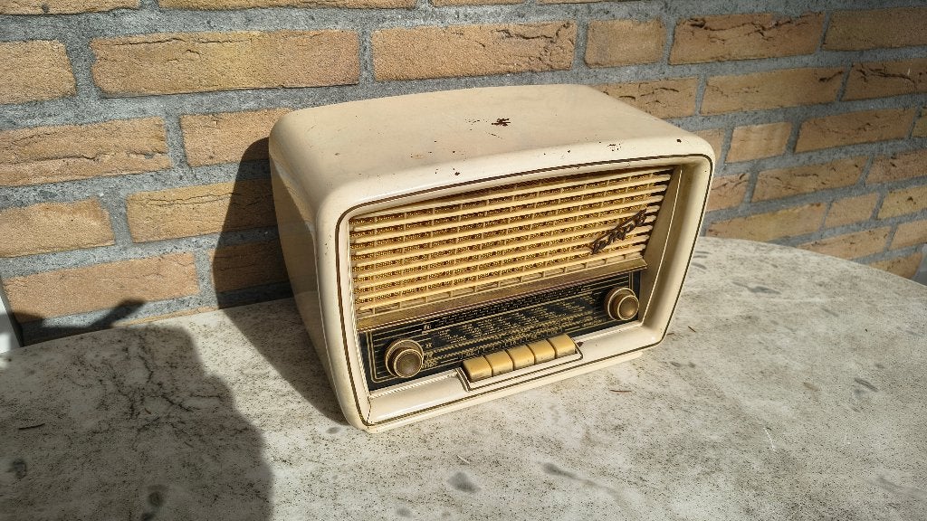 Bakelieten buizenradio Loewe Opta Tempo - decoratie, Audio, Tv en Foto, Radio's, Niet werkend, Radio, Ophalen