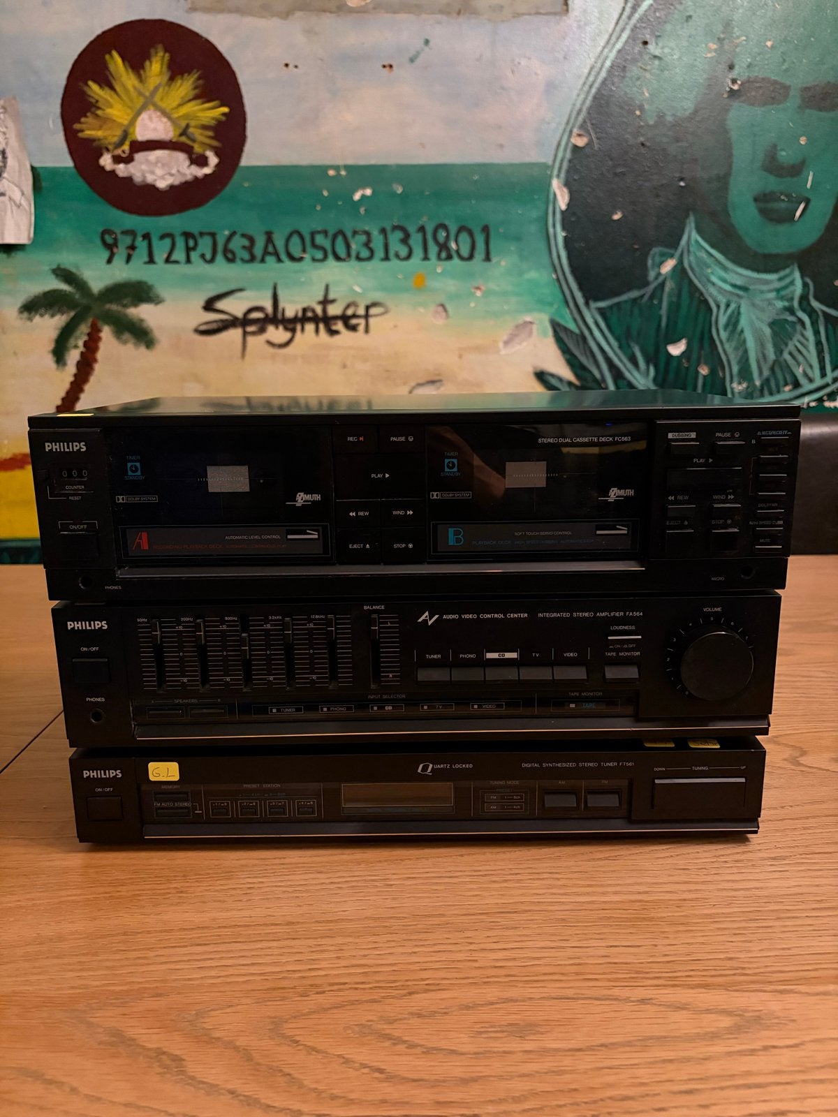 Philips Stereo Set: Cassettedeck, Versterker, Tuner, Ophalen, Philips, Gebruikt, Cassettedeck