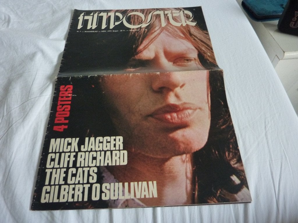 HITPOSTER 1973-M JAGGER-THE CATS-CLIFF- O`SULLIVAN-D CASSIDY, Verzenden, 1960 tot 1980, Tijdschrift