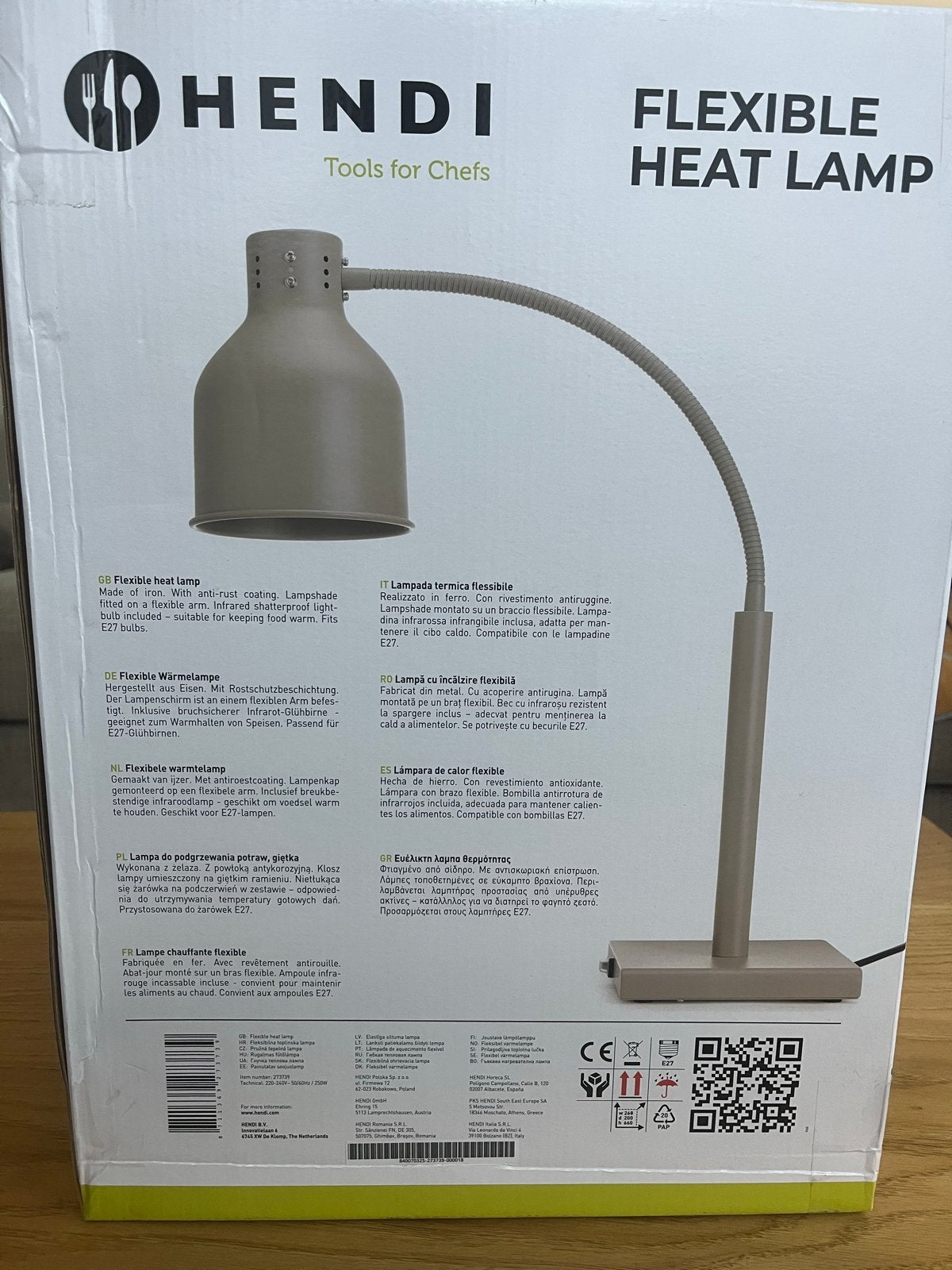 Hendi Flexibele Warmtelamp 250W Beige - Houdt Gerechten Warm, Ophalen of Verzenden, Nieuw in verpakking, Overige typen