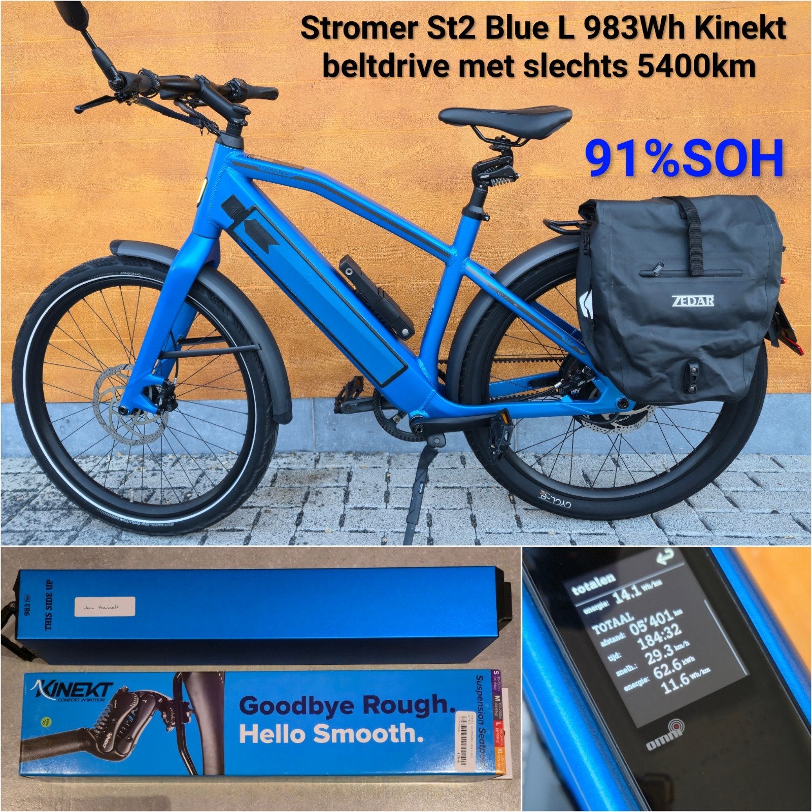 Stromer St2 Kinekt Belt Blue L 983Wh 91%SOH speedpedelec