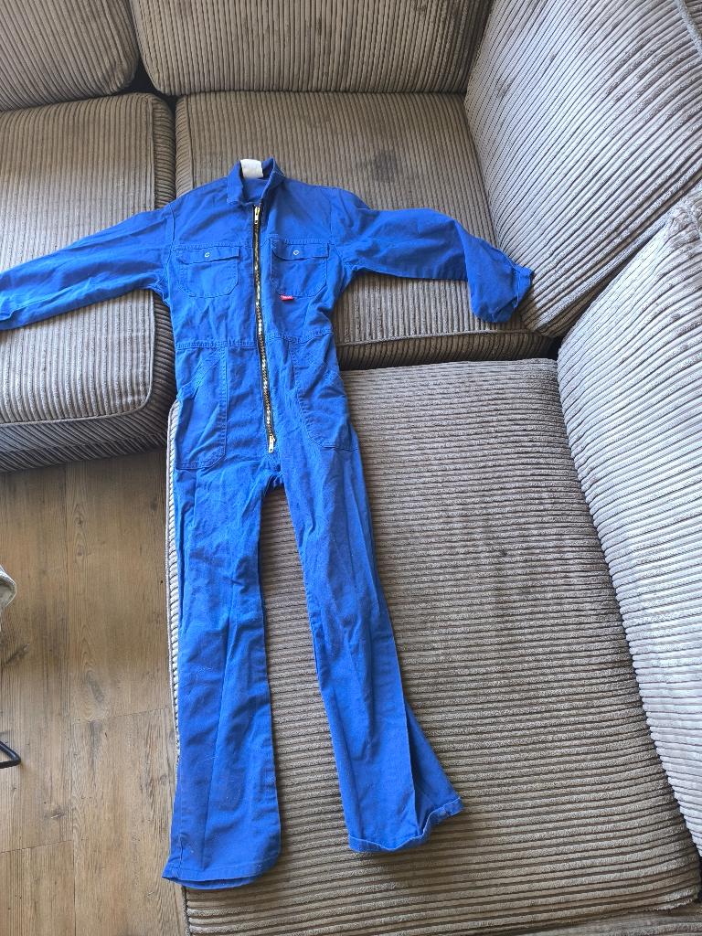 Blauwe overall maat 146, Tuin en Terras, Ophalen of Verzenden, Zo goed als nieuw, Kinderen, Overall