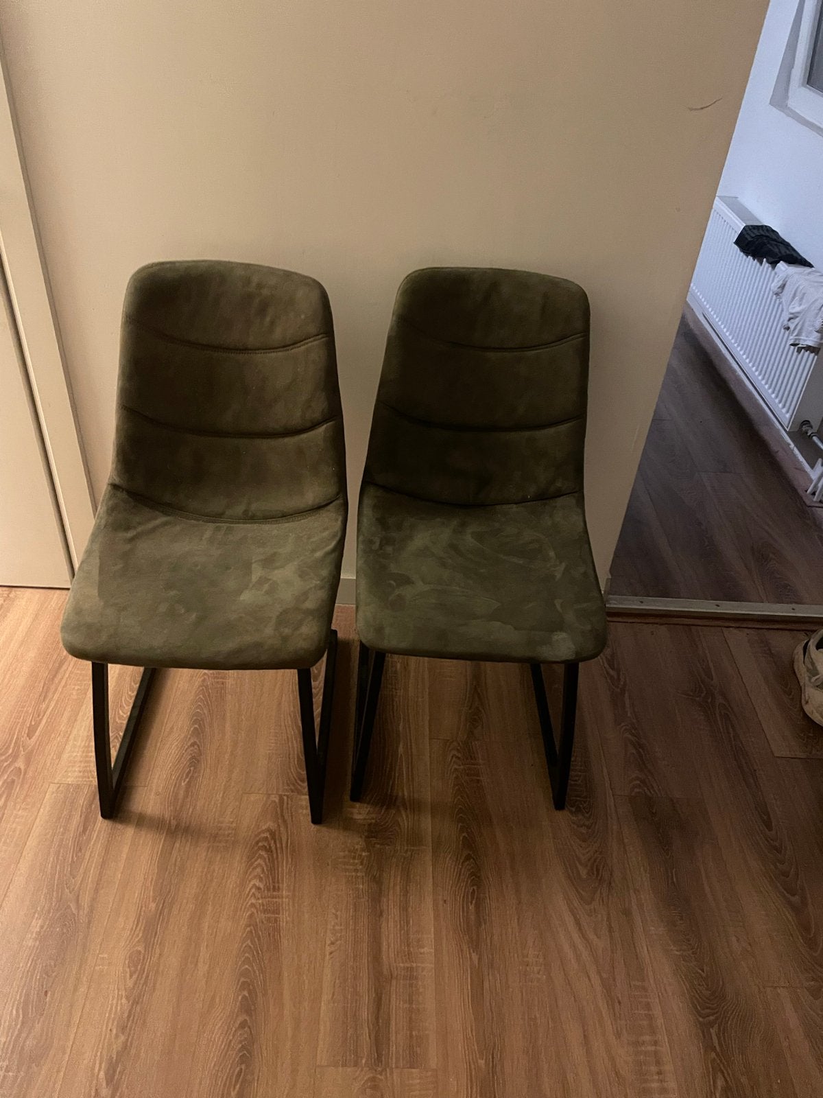 Set van 2 groene eetkamerstoelen - Zo goed als nieuw, Ophalen, Twee, Overige kleuren, Zo goed als nieuw
