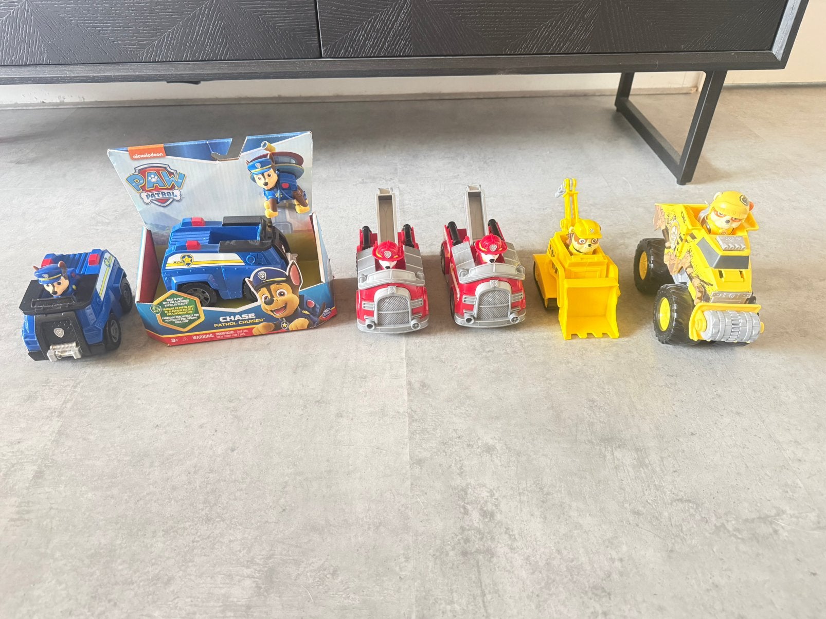 paw patrol voertuigen en pups (chase, marshall en rubble), Kinderen en Baby's, Ophalen of Verzenden, Zo goed als nieuw
