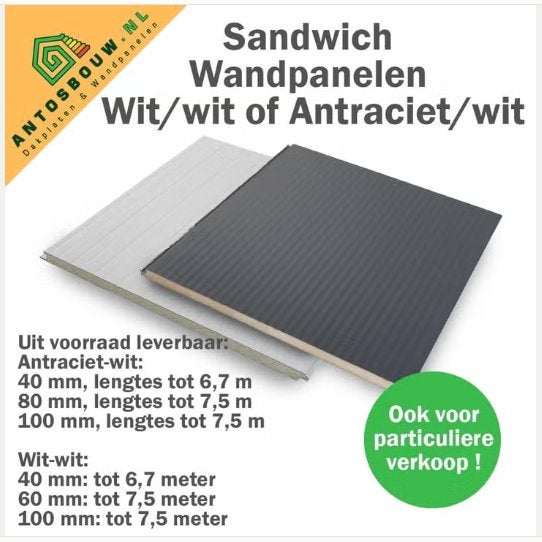 Sandwich/wand nieuwe gelegenheidspartij panelen A en B keus, Ophalen, Nieuw