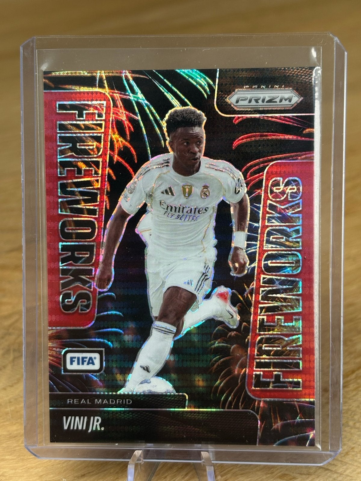 Panini Prizm Fireworks Vini Jr. Real Madrid Spelerskaart, Ophalen of Verzenden, Zo goed als nieuw, Buitenlandse clubs, Spelerskaart