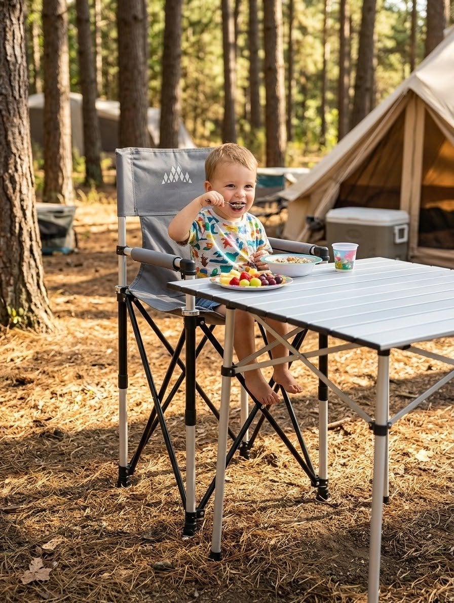 2x Obelink Kinderstoel voor Kampeertafel met Gordel, Caravans en Kamperen, Kampeermeubelen, Ophalen, Campingstoel