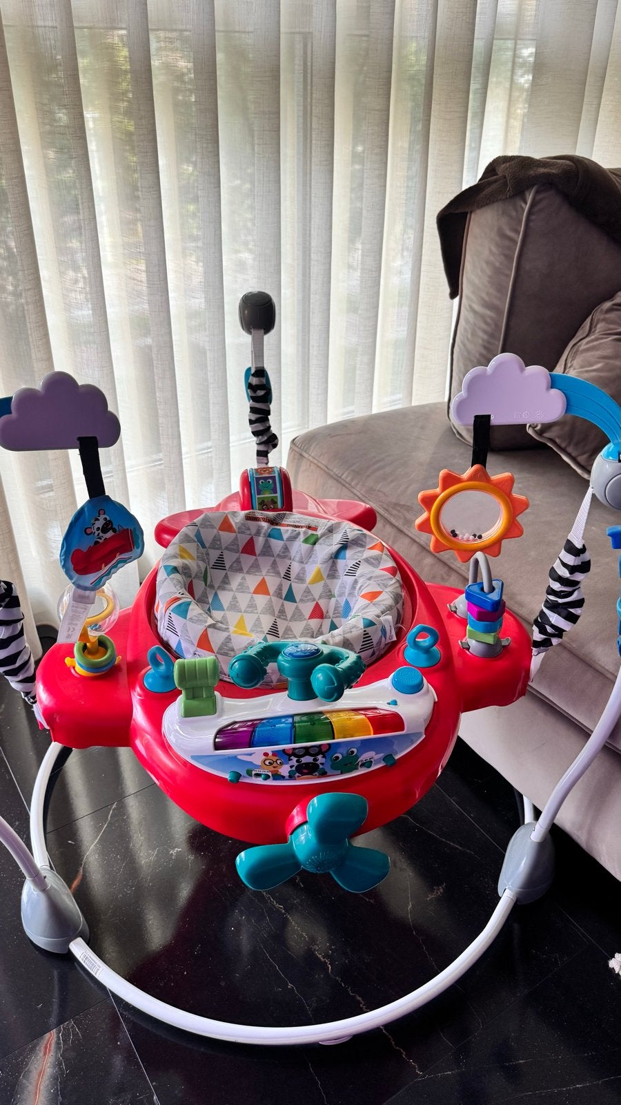 Baby Einstein Activity Jumper Vliegtuig Avontuur 2-in-1, Ophalen, Zo goed als nieuw, Babygym, Met licht