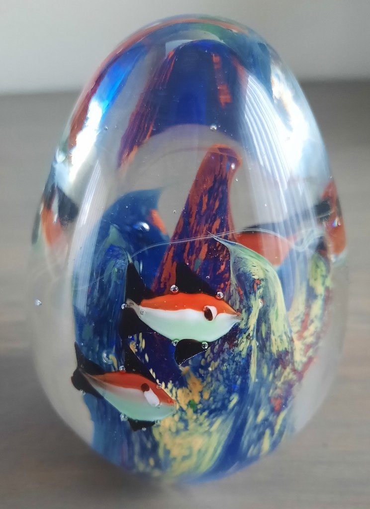 ei-vormige aquarium pressepapier 10 cm, Ophalen of Verzenden