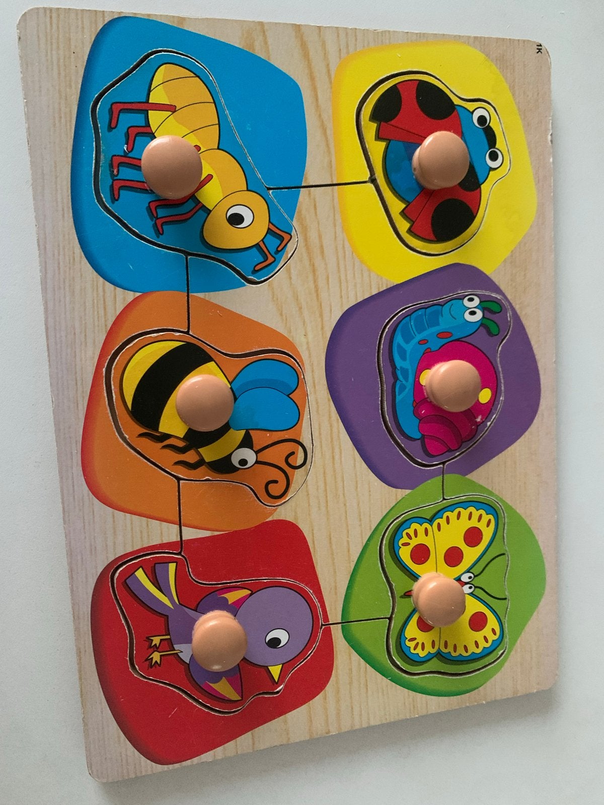 Houten insecten puzzel voor kinderen, 2 tot 4 jaar, Ophalen of Verzenden, Zo goed als nieuw, Van hout