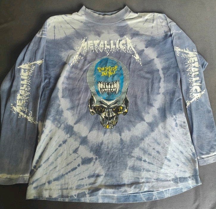Origineel Metallica Longsleeve Shirt Batik/tie-Dye XL 1995, Ophalen of Verzenden, Gedragen, Maat 56/58 (XL), Zwart