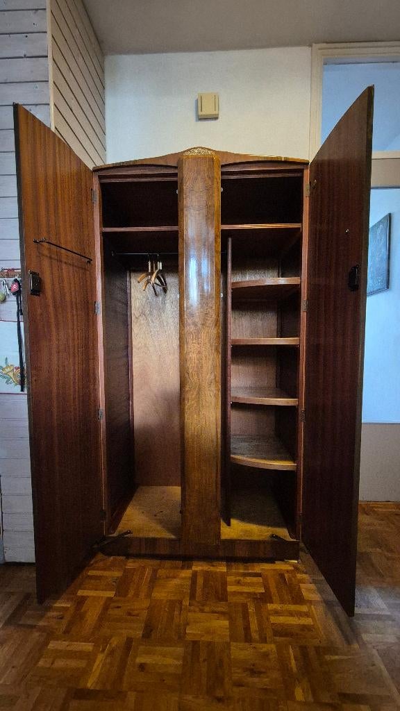 1950's Shrager Art Deco Walnoten Kast, Antiek en Kunst, Ophalen of Verzenden