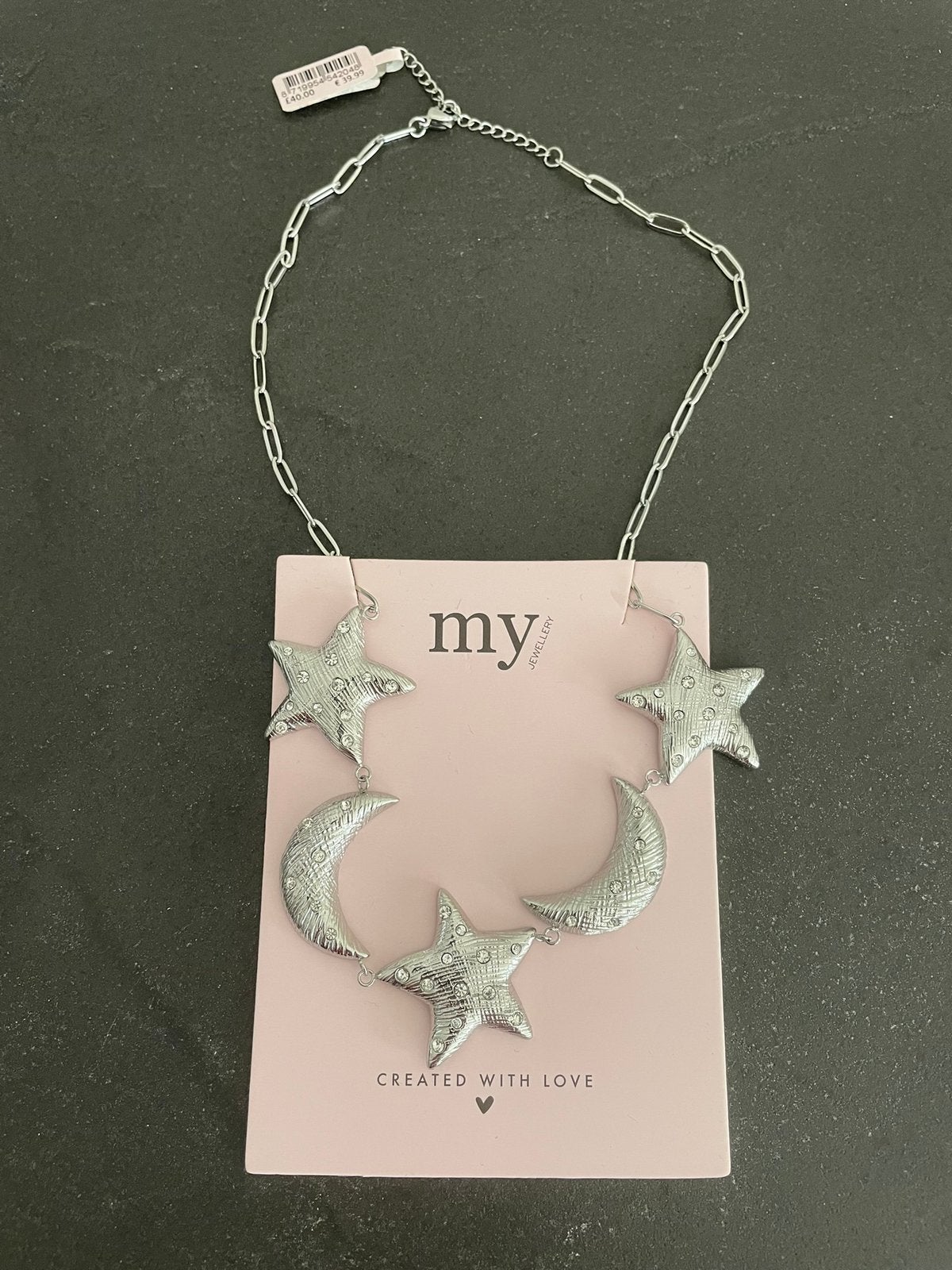 My Jewellery statement ketting sterren manen zilverkleurig, Sieraden, Tassen en Uiterlijk, Kettingen, Ophalen of Verzenden, Nieuw