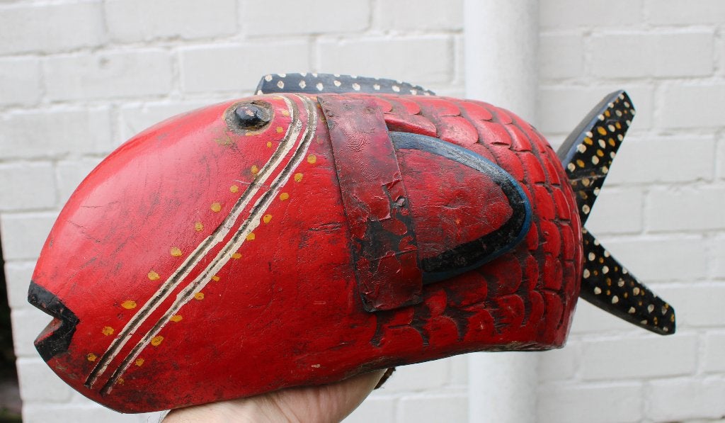 oude vis marionet van de BOZO uit MALI, Antiek en Kunst, Hout, Afrika, Overige typen, Handgemaakt