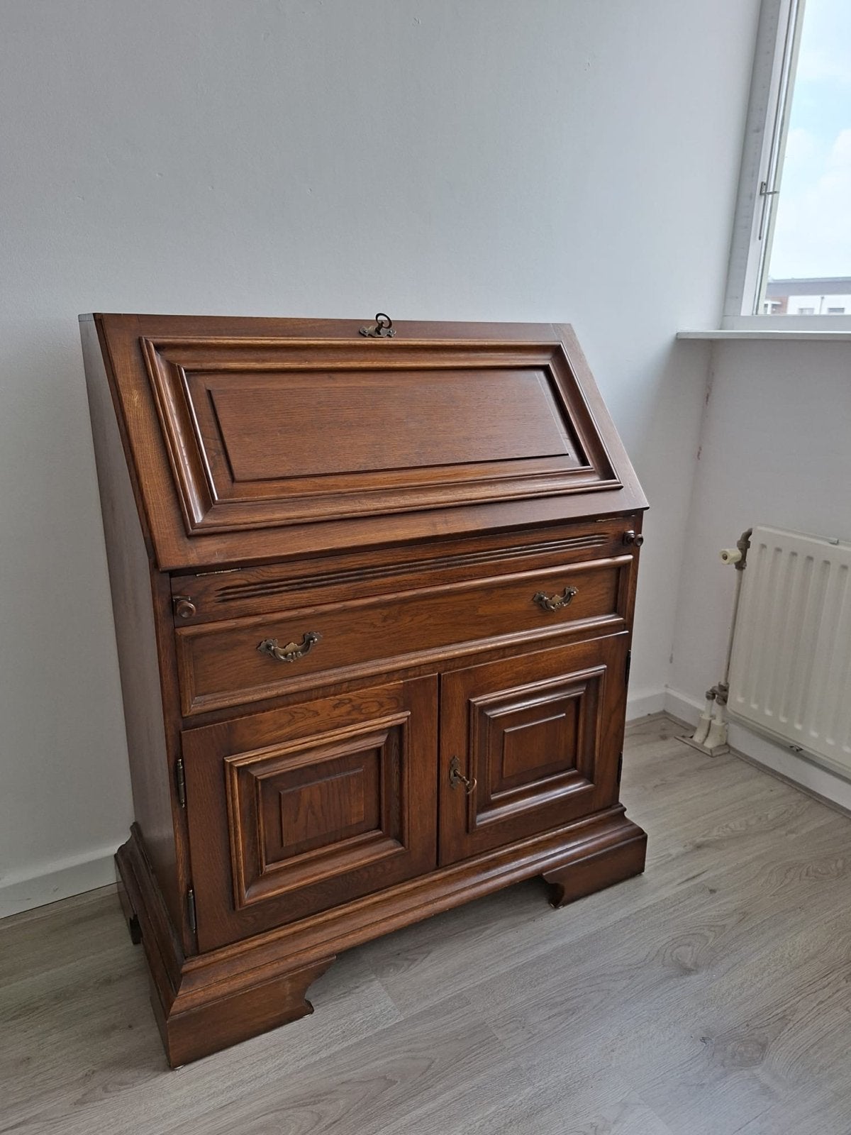 Antiek Eiken Secretaire Bureau met Opbergruimte, Antiek en Kunst, Ophalen