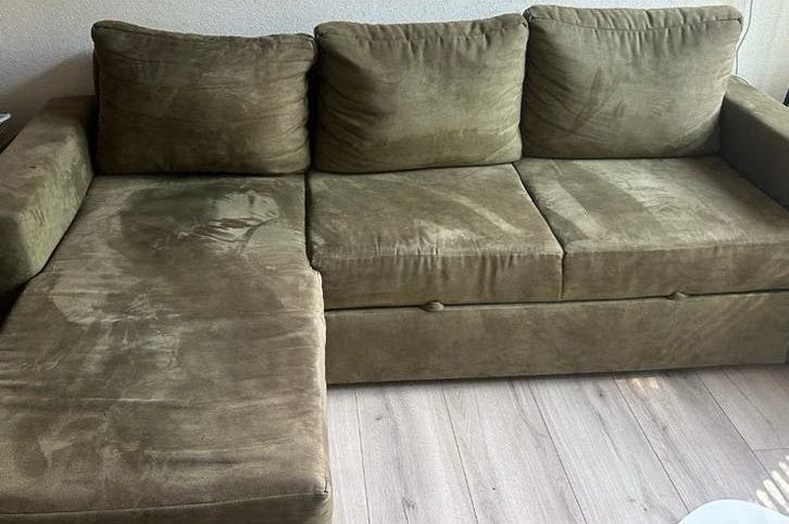 Hoekbank met slaapfunctie en opbergruimte, Huis en Inrichting, Banken | Bankstellen, Ophalen, Gebruikt, Hoekbank, 150 cm of meer