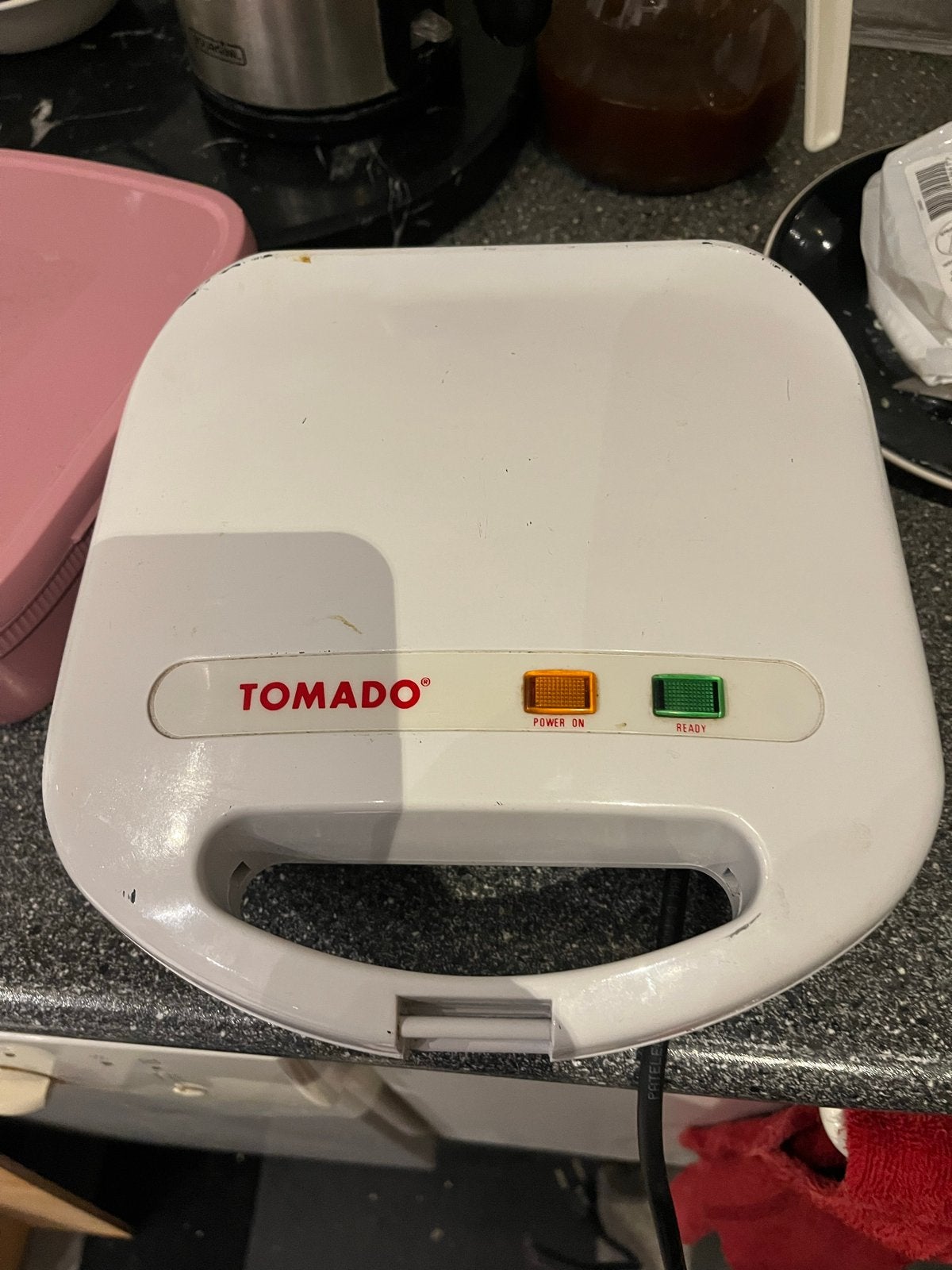 Tomado tosti-apparaat - Wit, Ophalen of Verzenden, Gebruikt