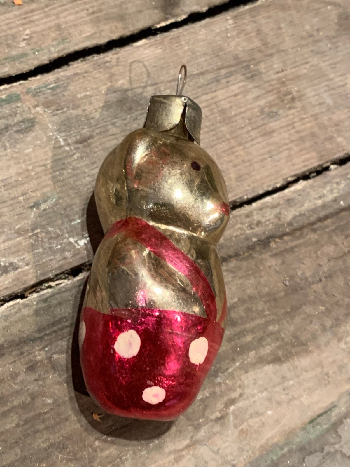 Vintage Kerstornament Beertje - Zeer Oud, Diversen, Gebruikt, T, Ophalen of Verzenden, N
