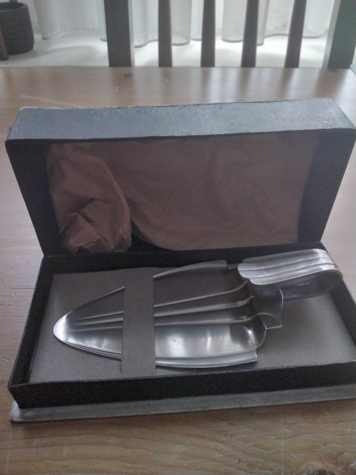 Vintage taartschep in originele doos, Huis en Inrichting, Keuken | Bestek, Zo goed als nieuw, Los bestek, Serveergerei, Rvs of Chroom