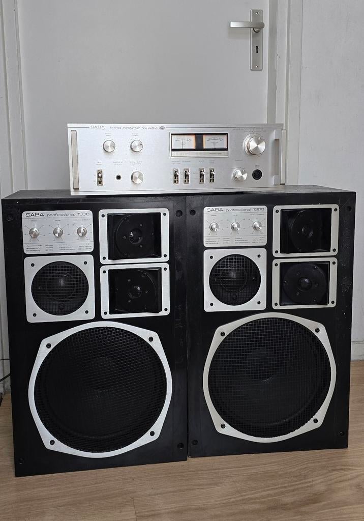 SABA Professional 1300 Speakers met SABA VS 2080 Versterker, Ophalen, Gebruikt, 120 watt of meer, Overige merken