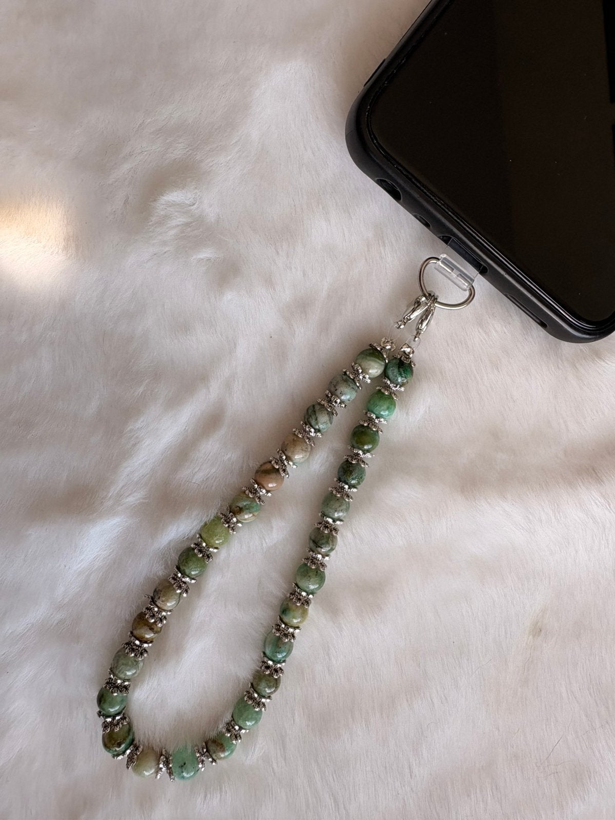 Groene Aventurijn telefoonkoord Deluxe – 6 mm – 22 cm, Telecommunicatie, Mobiele telefoons | Toebehoren en Onderdelen, Ophalen of Verzenden