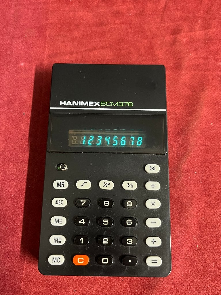 Vintage Hanimex BCM378 calculator rekenmachine telmachine, Diversen, Rekenmachines, Ophalen of Verzenden, Gebruikt