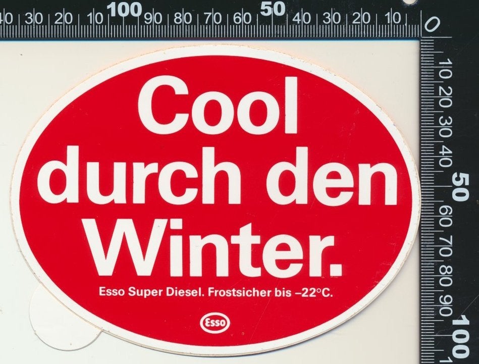 Sticker: Esso - Cool durch den winter, Ophalen of Verzenden, Zo goed als nieuw, Auto of Motor