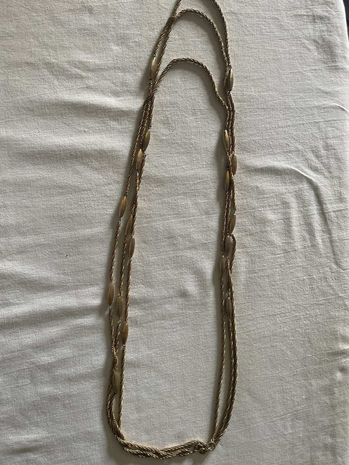 Gouden ketting met ovale kralen, Sieraden, Tassen en Uiterlijk, Kettingen, Ophalen of Verzenden, Gebruikt, Goud, Overige materialen