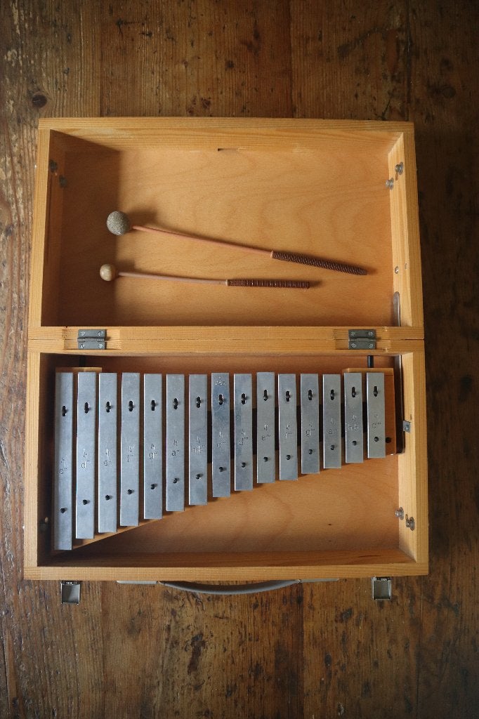 Sonor klokkenspel metallofoon in houten kist, Muziek en Instrumenten, Ophalen of Verzenden, Gebruikt, Melodische percussie