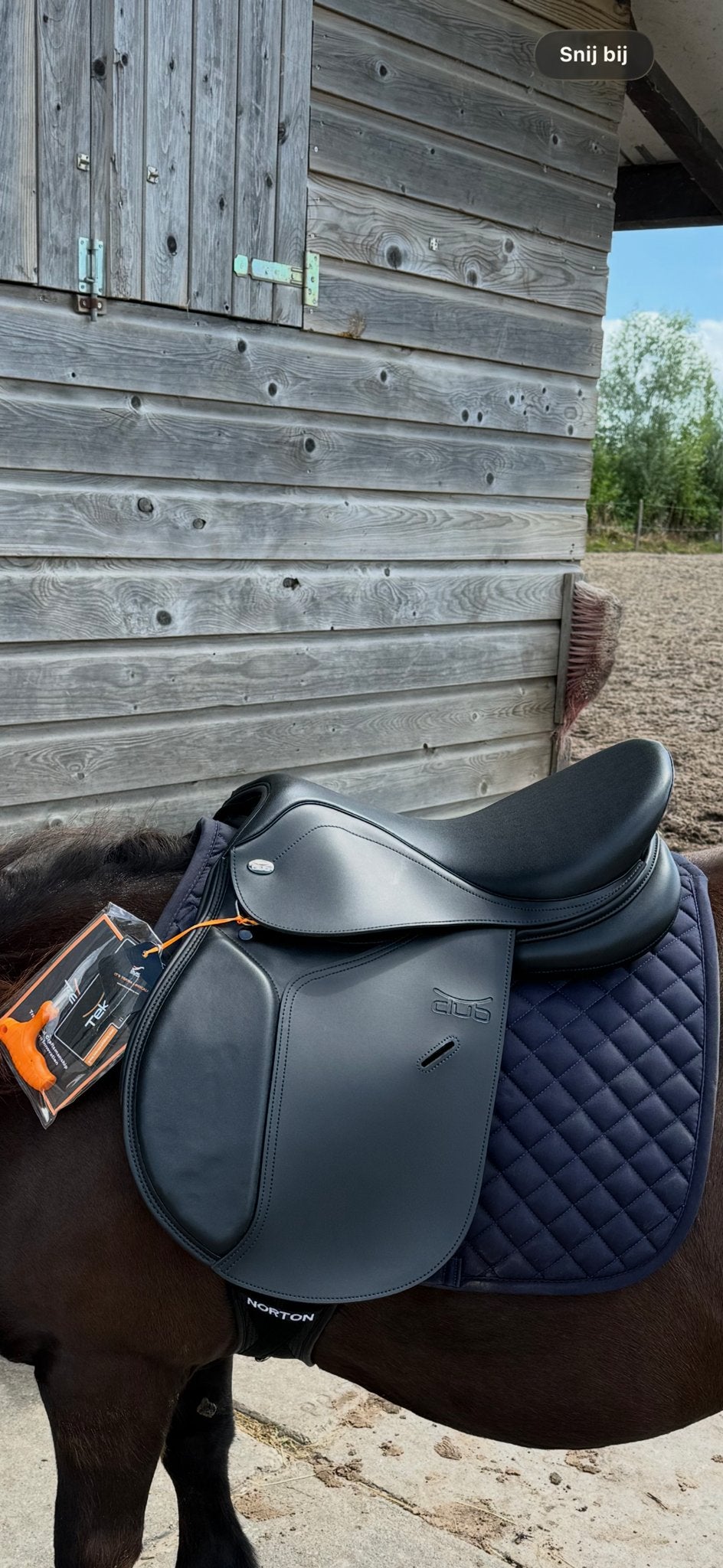 14 inch pony zadel, XS (15.5 inch of kleiner), Extra wijd, Inclusief stijgbeugels, Tekna