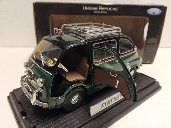 Fiat Multipla 600 groen taxi 1:18 La Mini Miniera  1:18 KRD, Hobby en Vrije tijd, Modelauto's | 1:18, Zo goed als nieuw, Auto