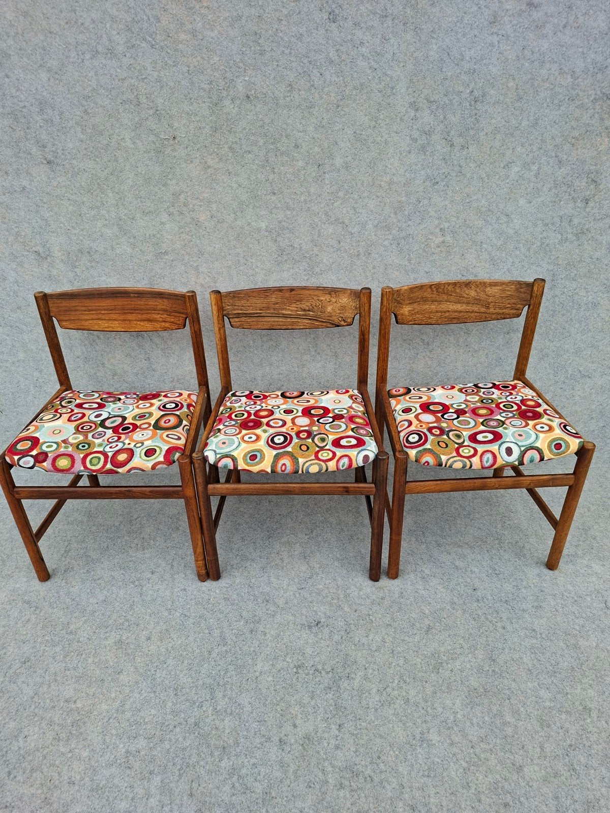 vintage stoelen, Gebruikt, Ophalen of Verzenden, Vintage, palissander, stoelen, Drie