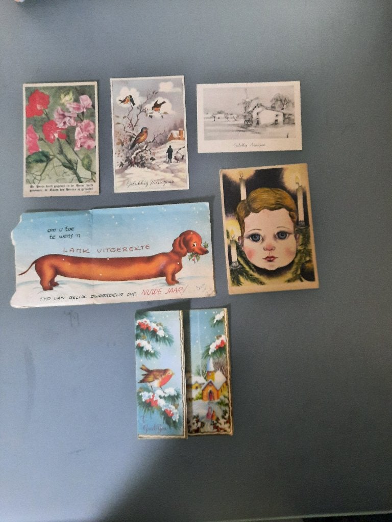 Oude kerstkaarten, Verzamelen, Ophalen of Verzenden, Voor 1920, Overige thema's
