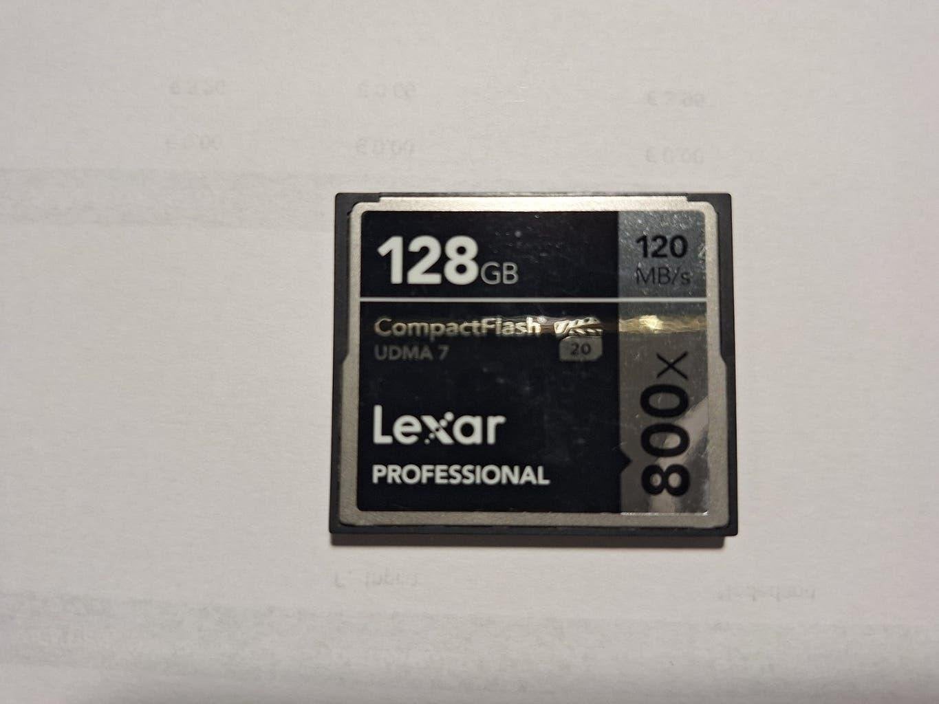 128GB Lexar Professional CompactFlash 120 mb/s, Audio, Tv en Foto, Fotografie | Geheugenkaarten, Lexar, Gebruikt, Lexar, Lexar