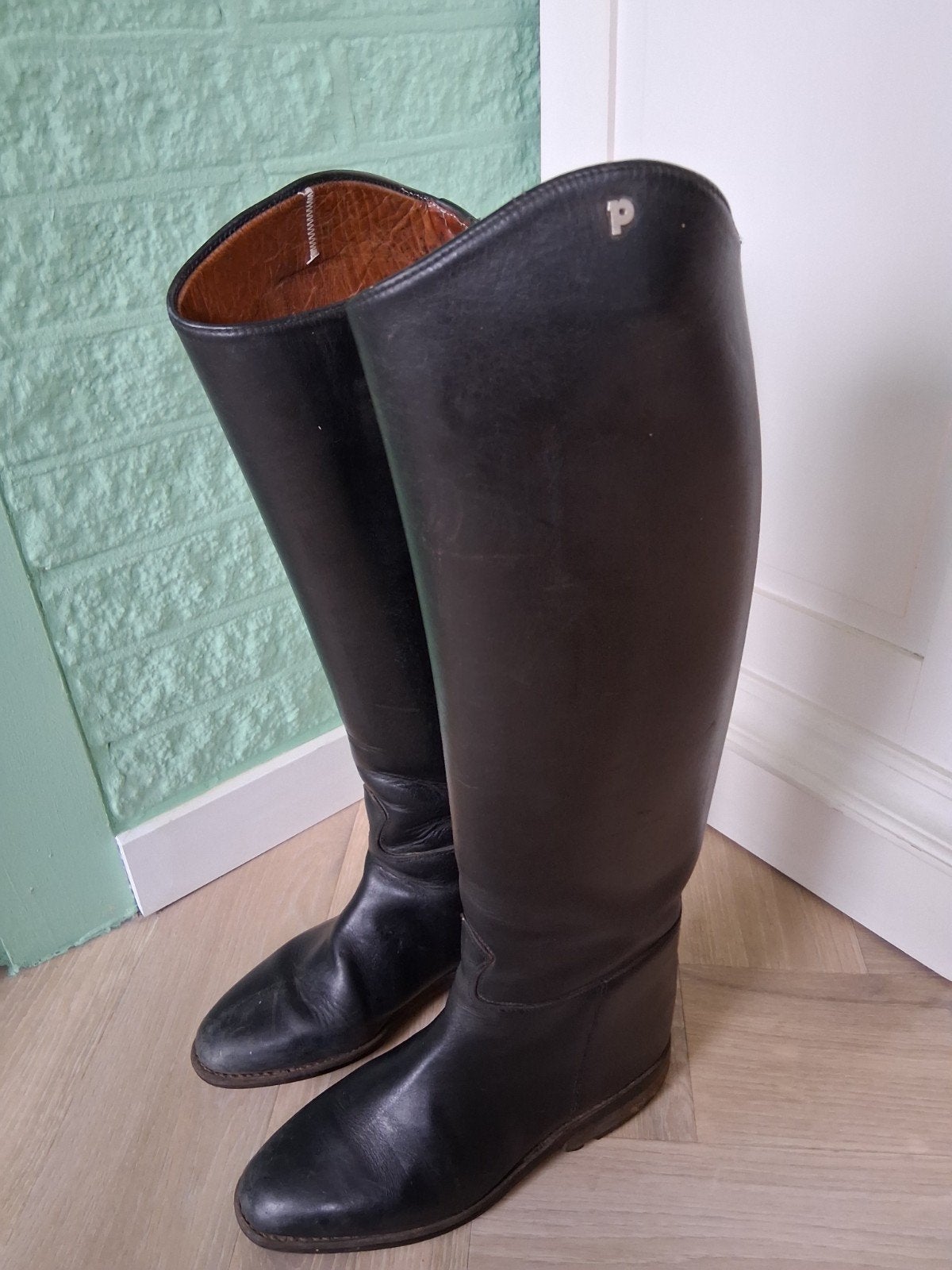 Te koop,mooie leren paardrijlaarzen van het merk Petrie, Ophalen of Verzenden, Zo goed als nieuw, Dressuur, Schoeisel