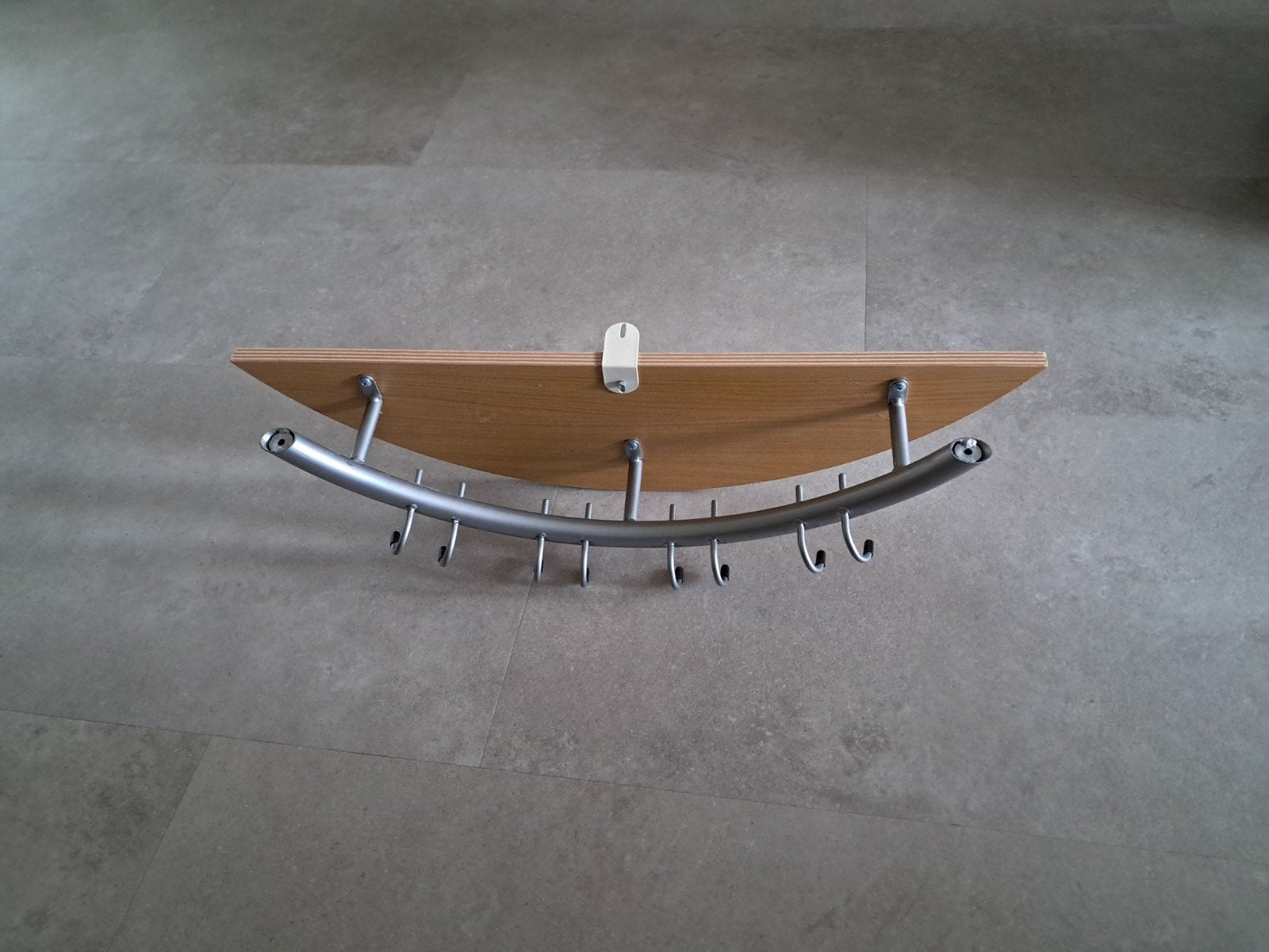 Houten wandkapstok met metalen haken, Huis en Inrichting, Wandkapstok, Gebruikt, Ophalen of Verzenden, Minder dan 100 cm