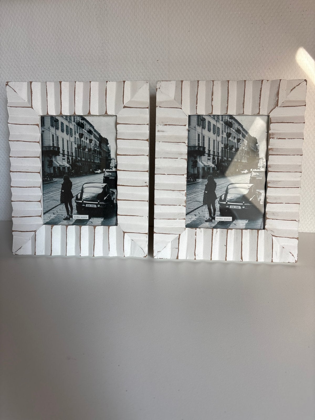 Set van 2 Riviera Maison fotolijsten, Huis en Inrichting, Woonaccessoires | Lijsten, Ophalen of Verzenden, Zo goed als nieuw, Fotolijst