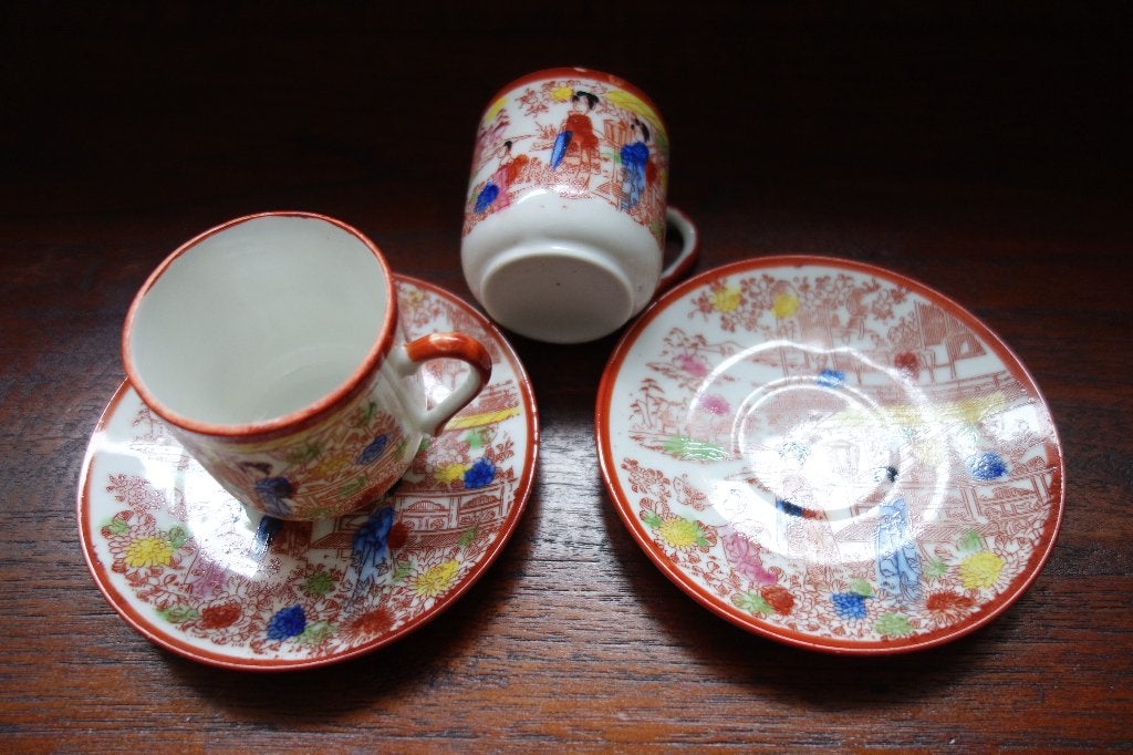 2 Japanse kop en schotels porselein, Antiek en Kunst, Ophalen of Verzenden