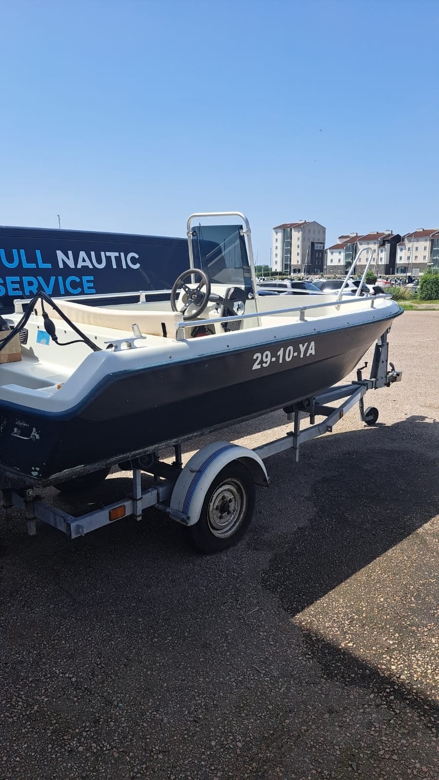 Console boot 4,50 meter met Tohatsu buitenboordmotor 20 pk, Watersport en Boten, Vis- en Consoleboten, Ophalen, Overige merken