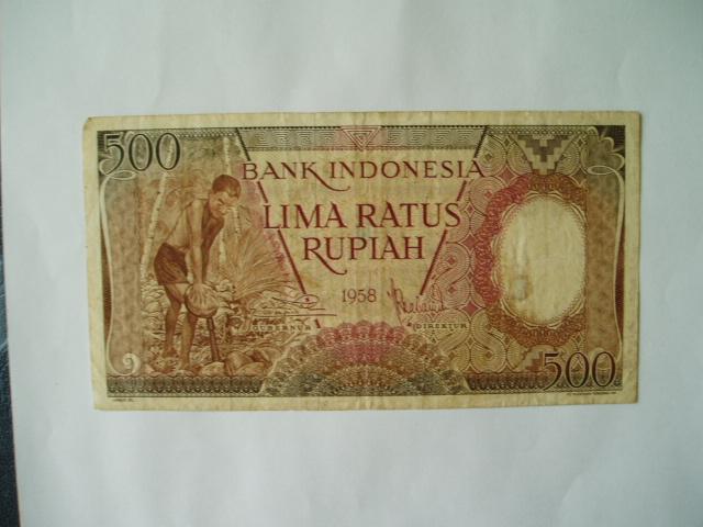 1645. Indonesia, 500 rupiah 1958 Man & Coconuts., Verzenden, Zuidoost-Azië, Los biljet