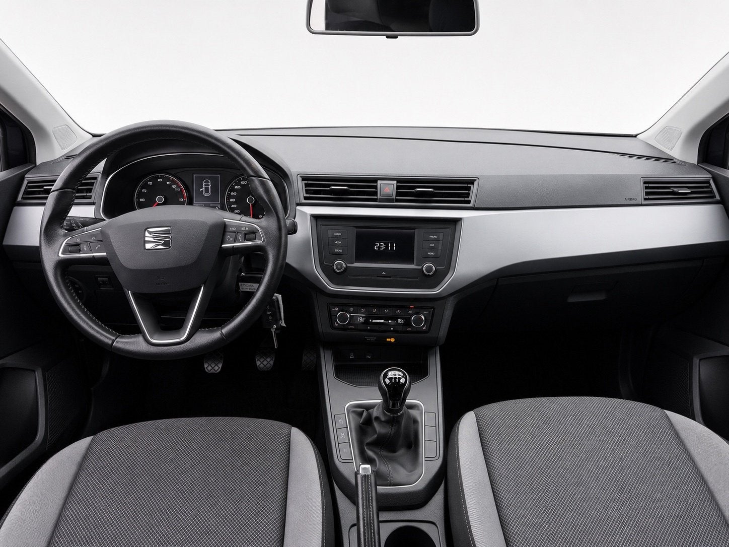 Seat Ibiza 1.0 TSI Style+Airco+Cruise+ACC+DealerOnderhouden, 21 km/l, Stof, Gebruikt, Zwart