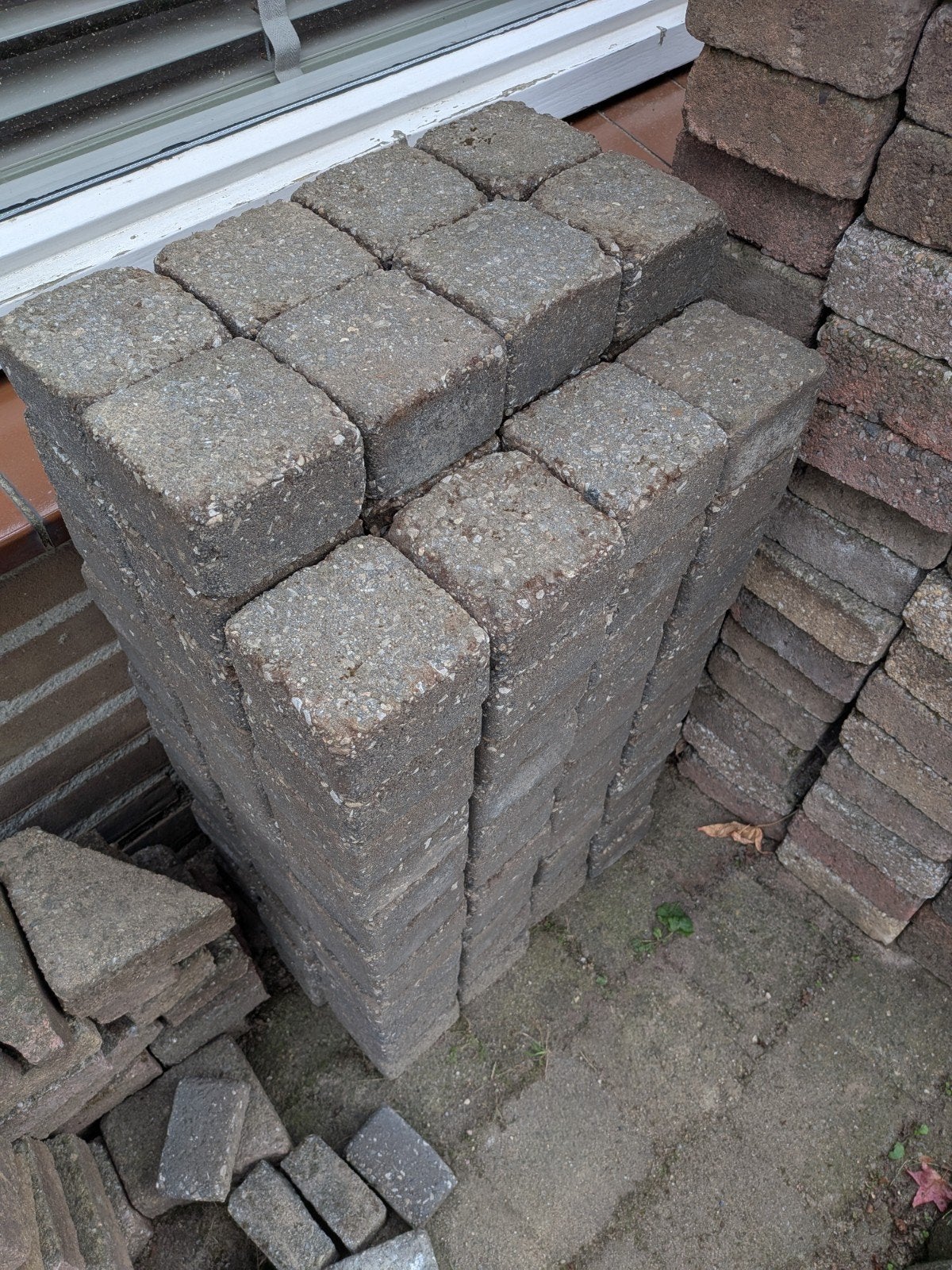 Cobblestones vierkant 10x10x6 cm grijs, 140 stuks, Tuin en Terras, Ophalen, Gebruikt, Klinkers, Minder dan 5 m²