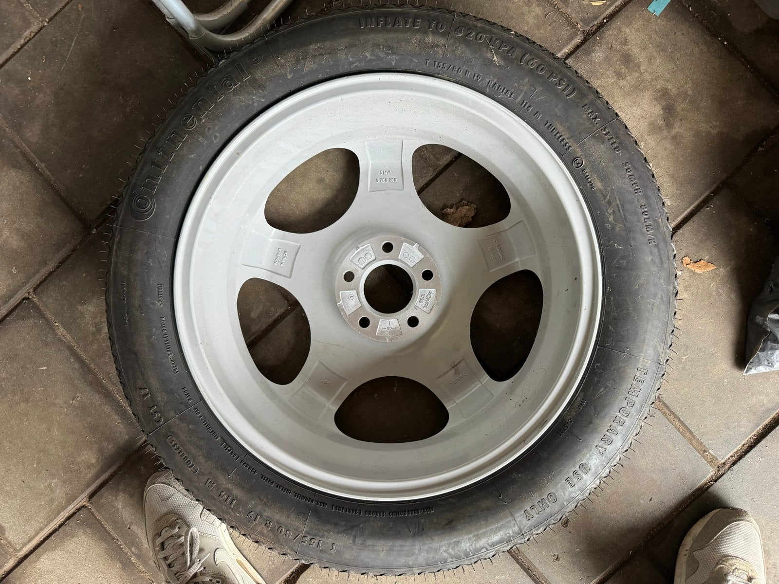 Continental T155/80 R19 114M BMW thuiskomer, Gebruikt, 155 mm, Banden en Velgen, All Season