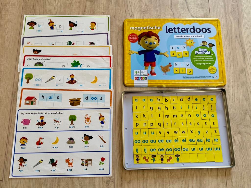 Magnetische letterdoos Zwijsen Rompompom, Kinderen en Baby's, Speelgoed | Educatief en Creatief, Ophalen of Verzenden, Zo goed als nieuw
