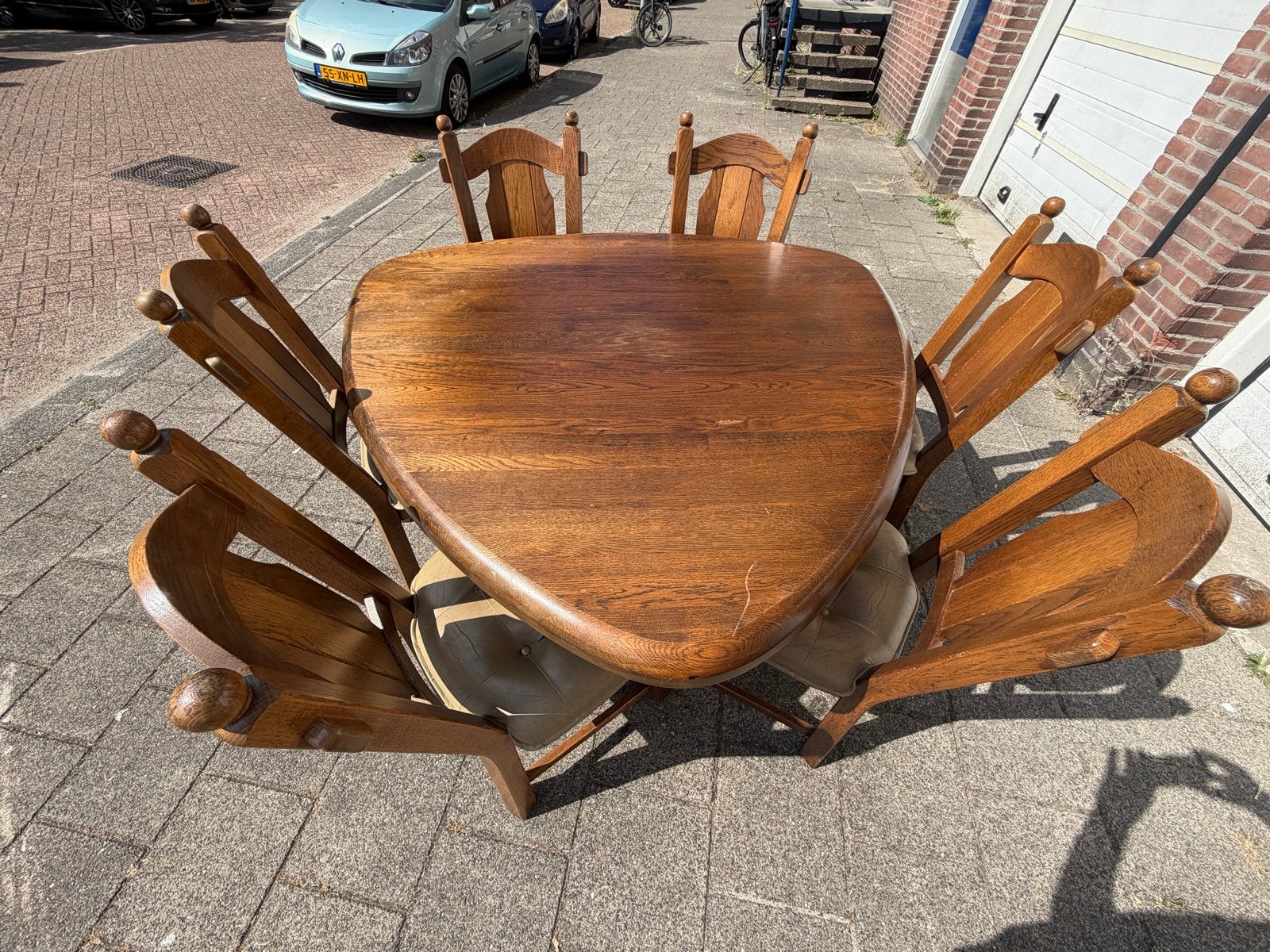 Unieke robuuste eiken eettafel / vergadertafel, Ophalen